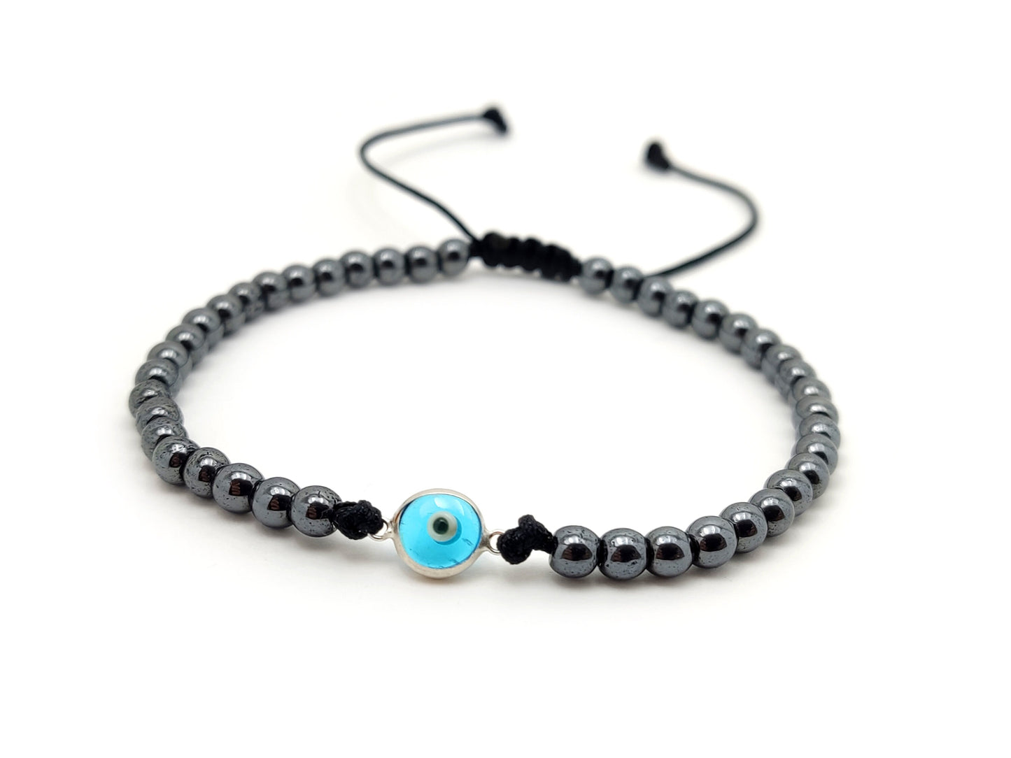 Silver Evil Eye Bracelet, Light Blue Evil Eye Nazar Greek Jewelry, Mati Bracelets, Griechischer Silber Armaband Auge, Bijoux Grecque