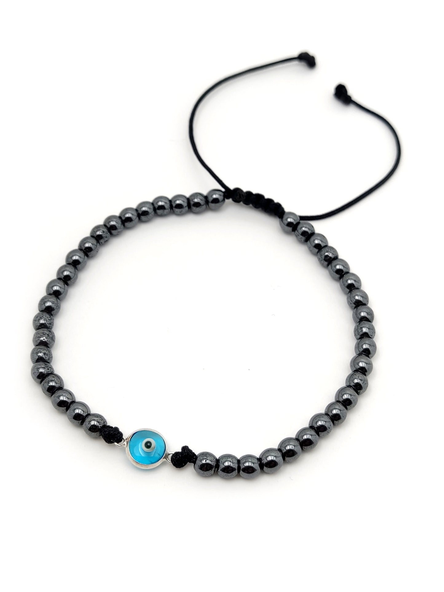 Silver Evil Eye Bracelet, Light Blue Evil Eye Nazar Greek Jewelry, Mati Bracelets, Griechischer Silber Armaband Auge, Bijoux Grecque