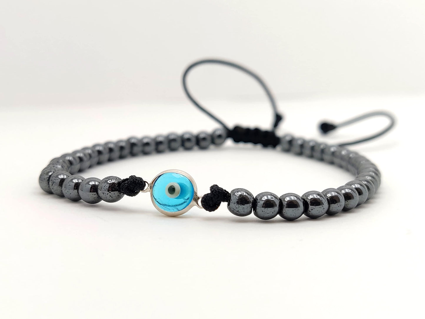 Silver Evil Eye Bracelet, Light Blue Evil Eye Nazar Greek Jewelry, Mati Bracelets, Griechischer Silber Armaband Auge, Bijoux Grecque
