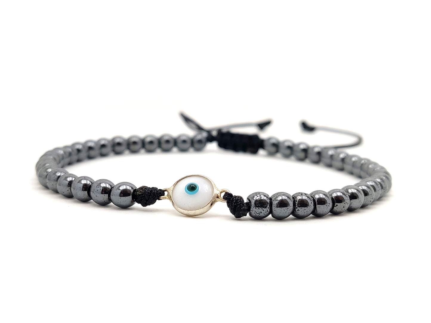 Bracelet en argent Evil Eye, Bracelet de bijoux grecs White Evil Eye Nazar, Bracelets Mati, Griechischer Silber Armaband Auge, Bijoux Grecque