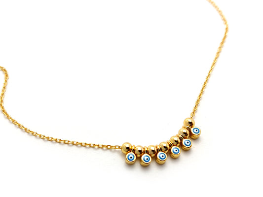 Evil Eye Necklace, Nazar Silver Greek Gold Plated Necklace, Fine Evil Eye Jewelry, Griechischer Silber Schmuck Kette Auge, Bijoux Grecque