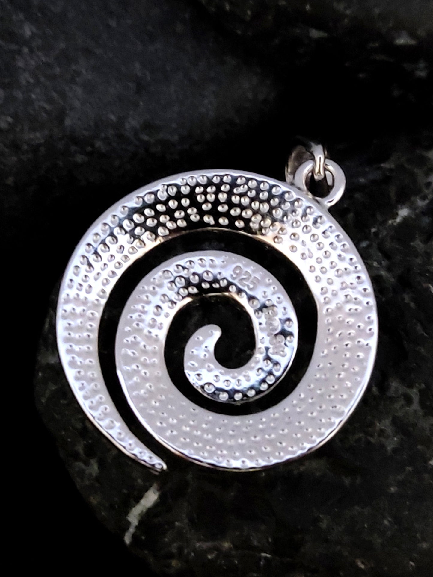 Sterling Silver 925 Fire Rainbow Blue Opal Greek Spiral Small Pendant 23mm, Ancient Greek Spiral Swirl Vortex Opal Pendant, Opal Jewelry