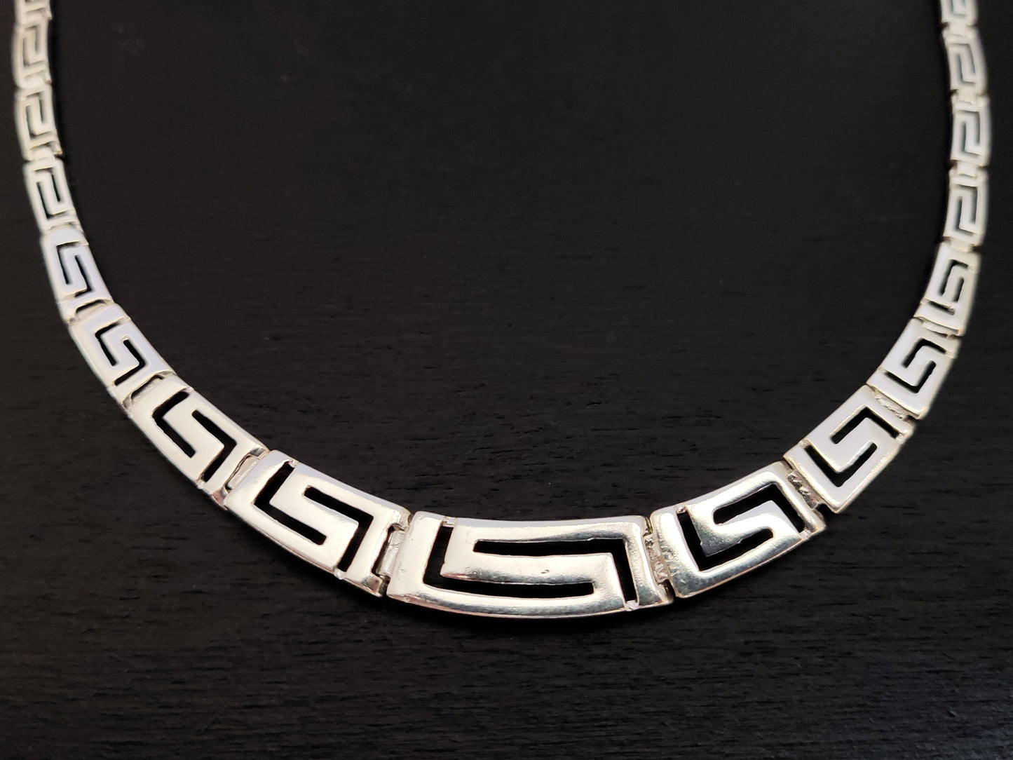Greek Silver Necklace, Meander Sterling Silver 925 Jewelry From Greece, Griechischer Silber Kette Schmuck, Bijoux Grecque Collier, Grecian