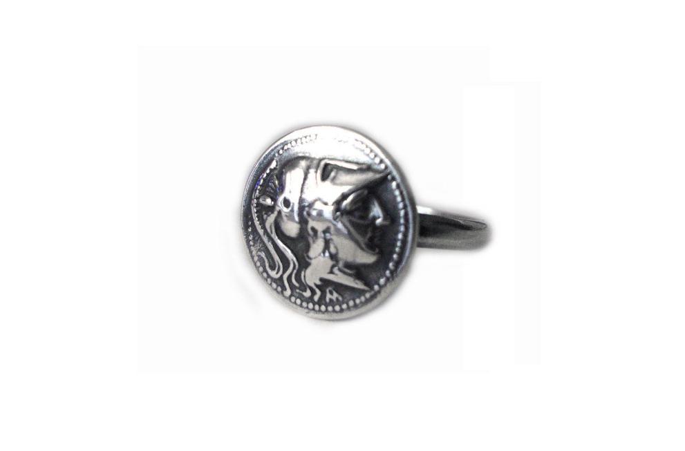 Sterling Silver 925 Ring Ancient Greek Goddess Athena Minerva 14mm, Greek Jewelry, Griechischer Silber Schmuck, Bijoux Grece Grecque, Gods