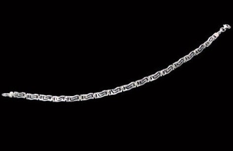 Sterling Silver 925 Ancient Greek Eternity Key Meander Wave Pattern Fine Bracelet , All Sizes, 16-17-18-19-20-21-22 cm, Griechische Armband
