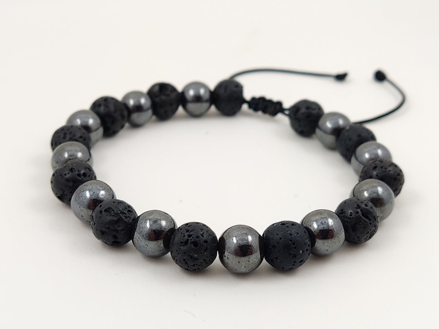 Lava Hematite Men Women Bracelet