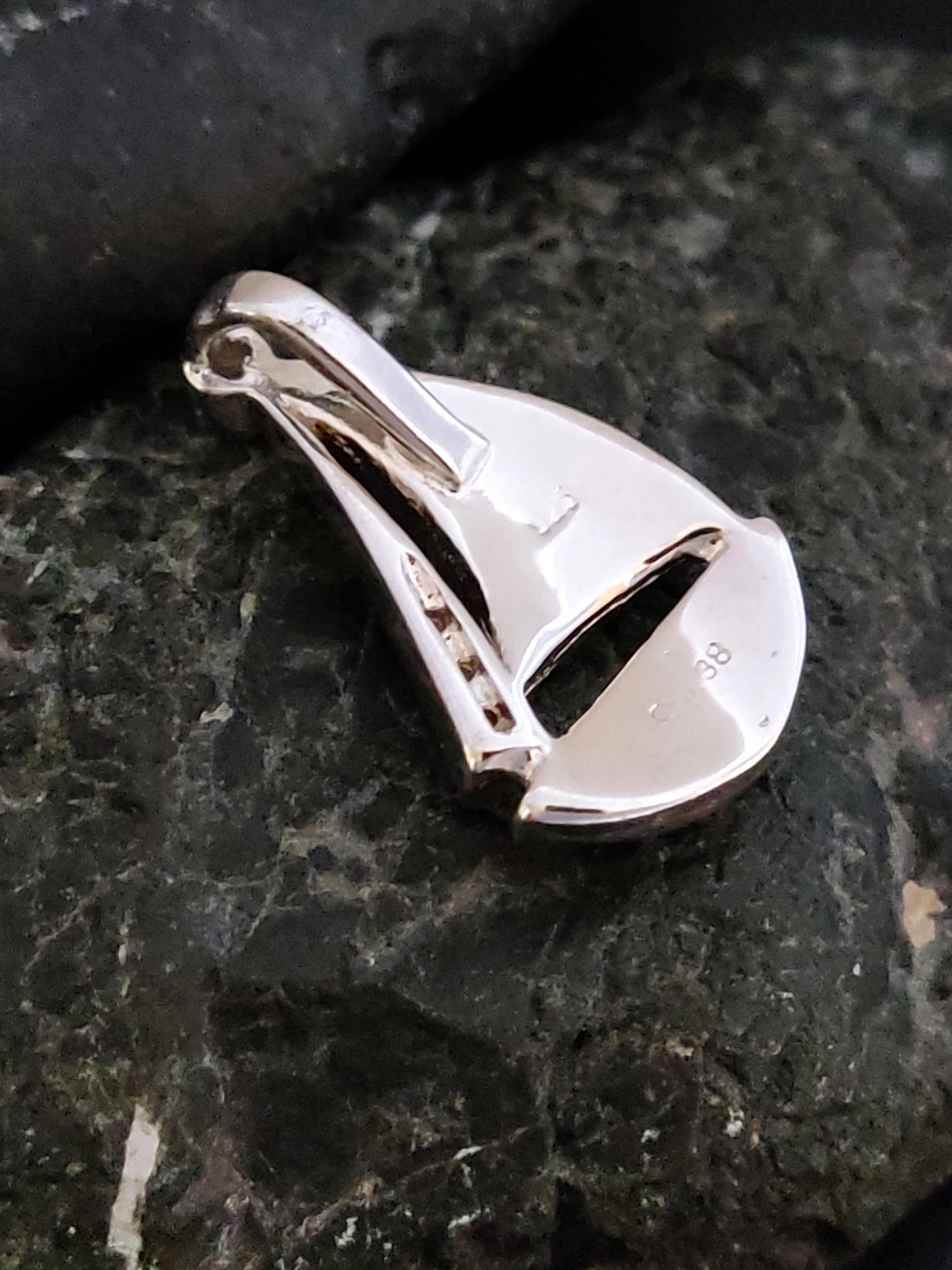 Blue Opal Sail Boat Pendant 20x13mm