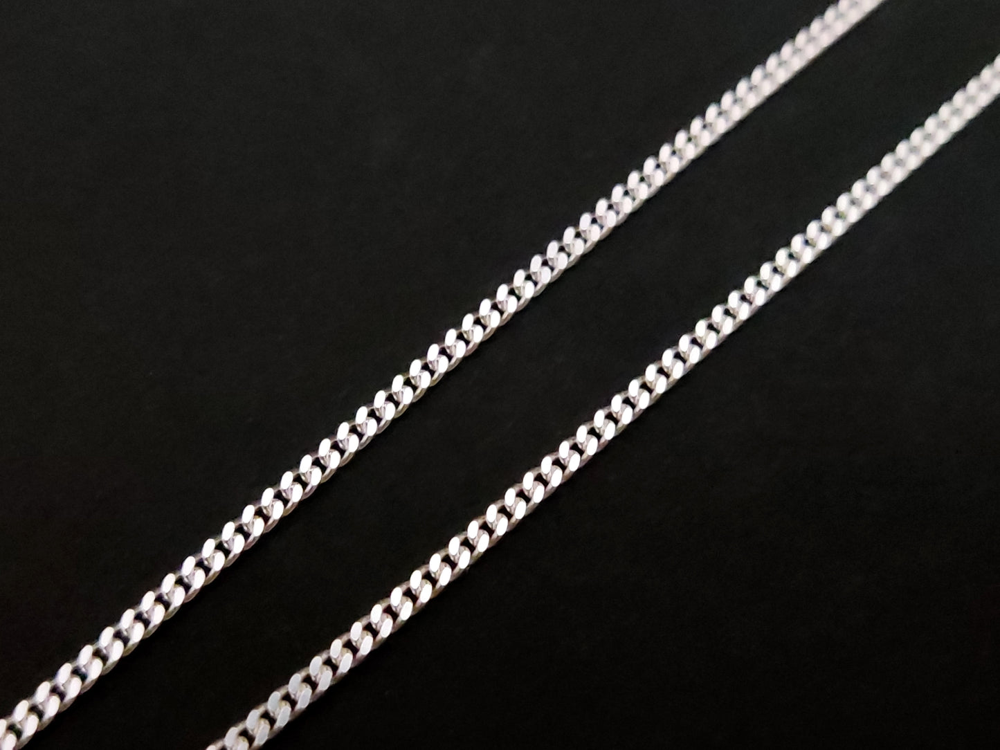 Silver Chain 2mm Curb Gourmet Anklet Bracelet