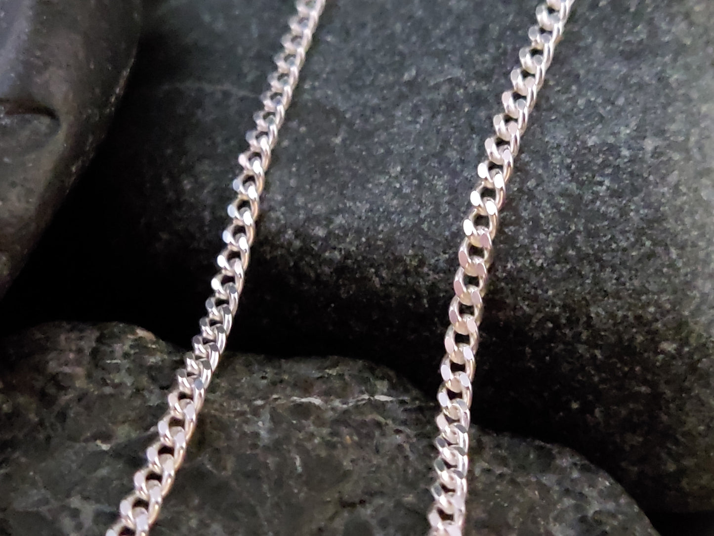 Bracelet de cheville gourmette à chaîne argentée de 3 mm