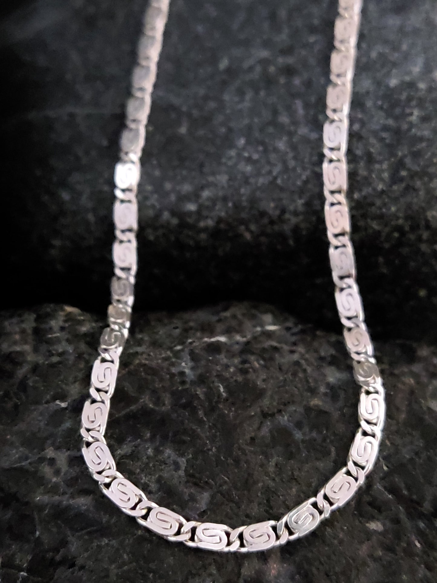 Silver Greek Chain 2mm Meander Anklet Bracelet