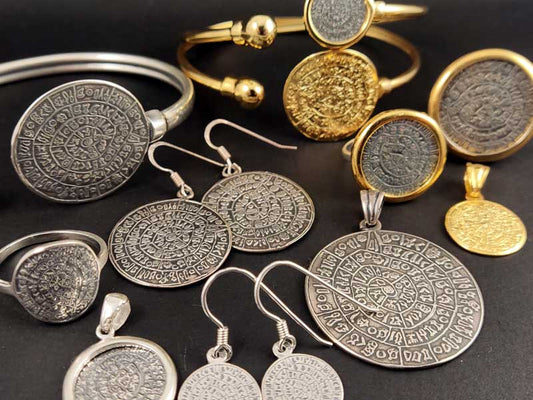 Phaistos Disc Silver Jewelry Collection by Sirioti Greek Jewelry