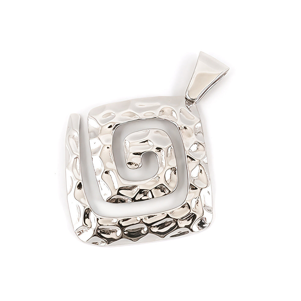 Handmade Greek spiral silver pendant hallmarked 925 close-up