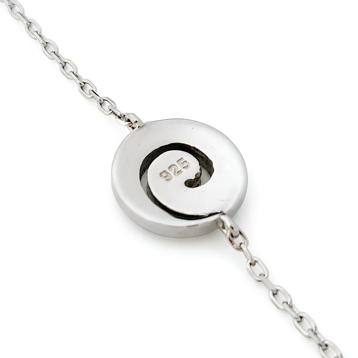 Blue opal silver bracelet with Greek spiral design