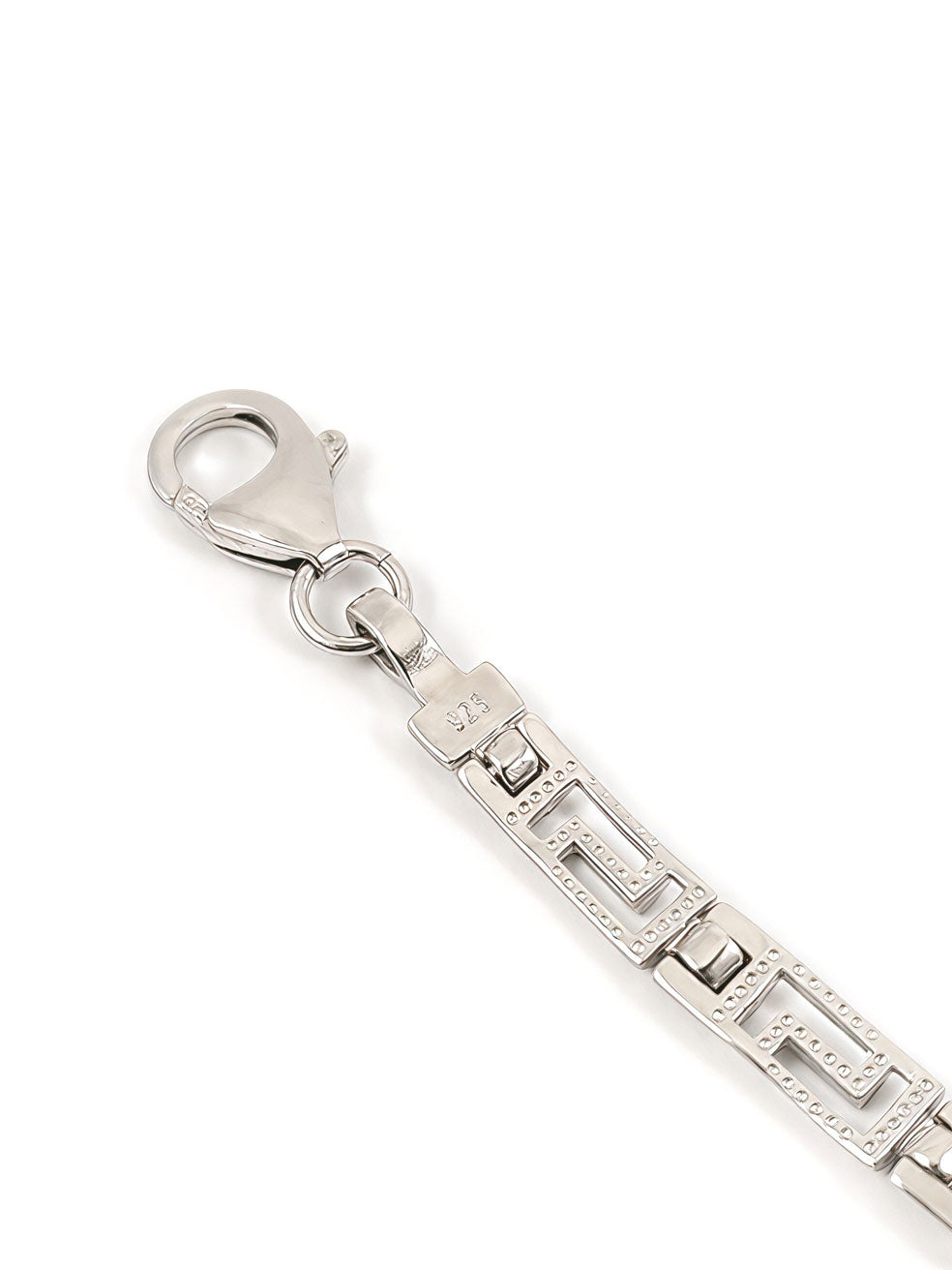 Sterling Silver 925 Adjustable Greek Key Meander Gradual Bracelet