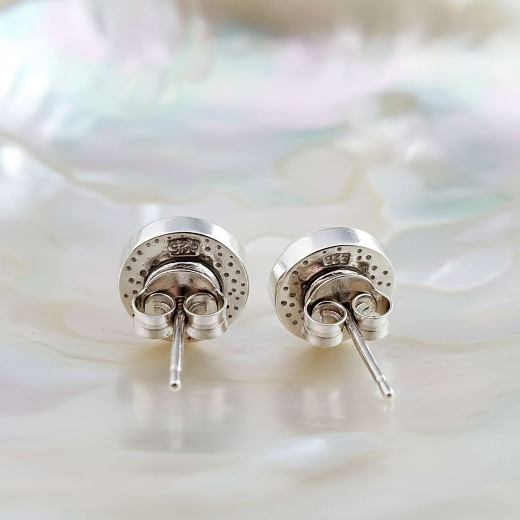 925 hallmarked silver Greek spiral stud earrings