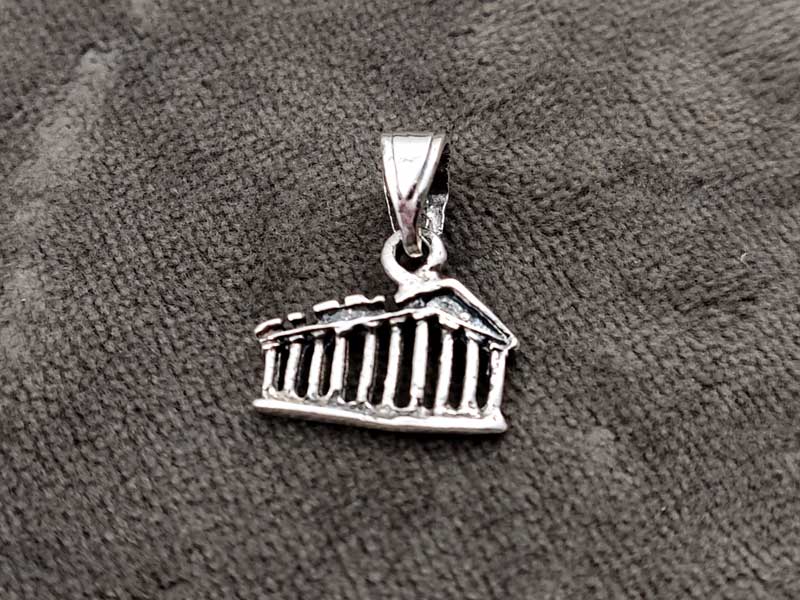 Parthenon Of Athens Greek Silver Pendant 15x10mm