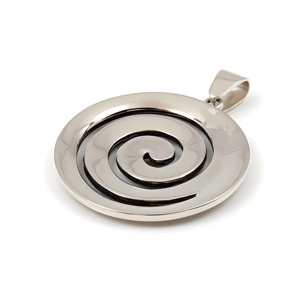 35 mm Greek spiral design earrings in hallmarked sterling silver