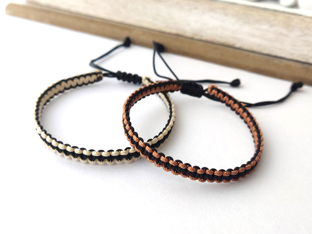 Handmade Greek Waterproof Macrame Bracelet or Anklet – Adjustable Boho Jewelry