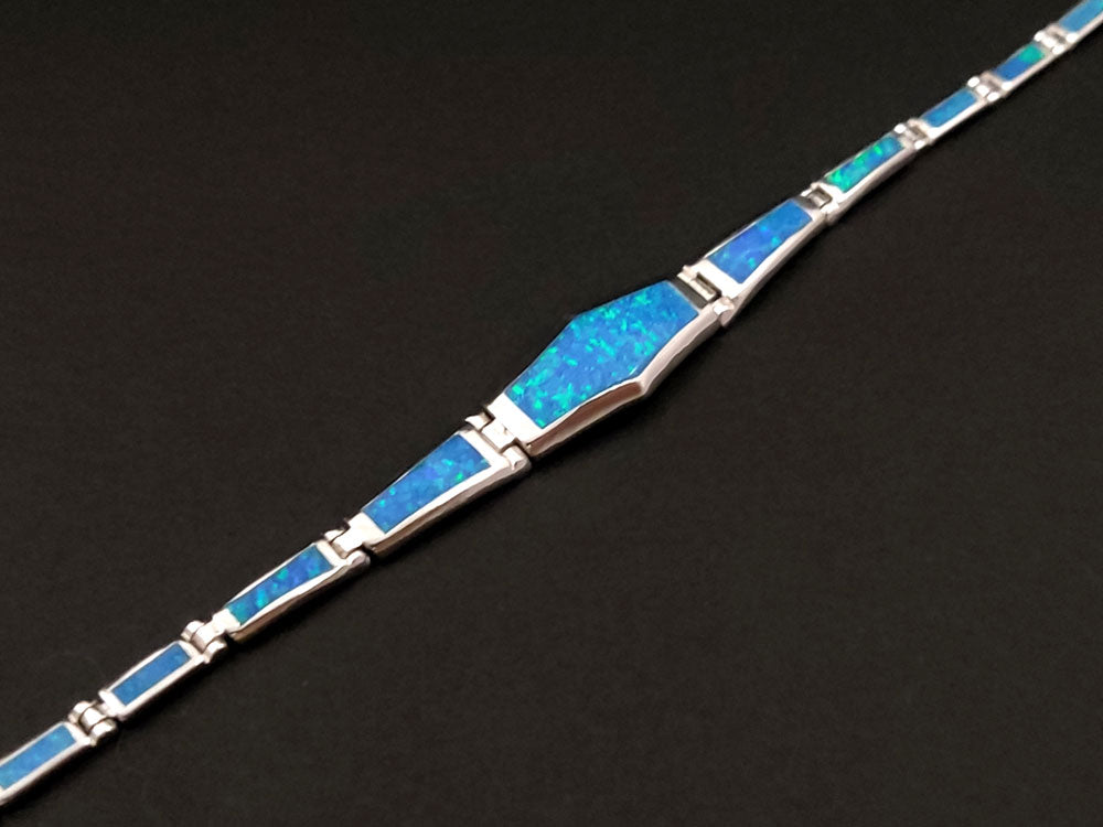 Blue Opal Silver Gradual Bracelet