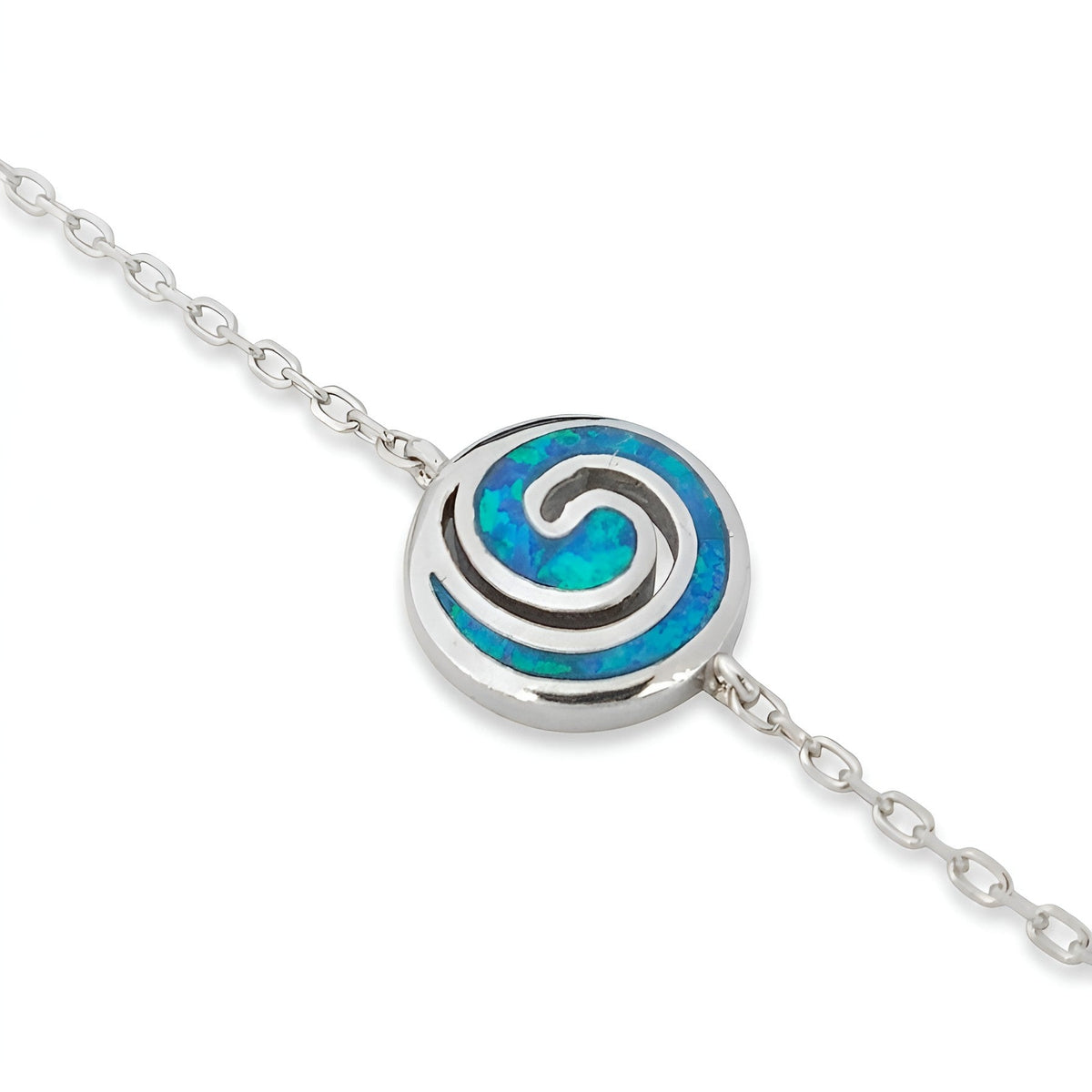 925 sterling silver bracelet with blue opal detail