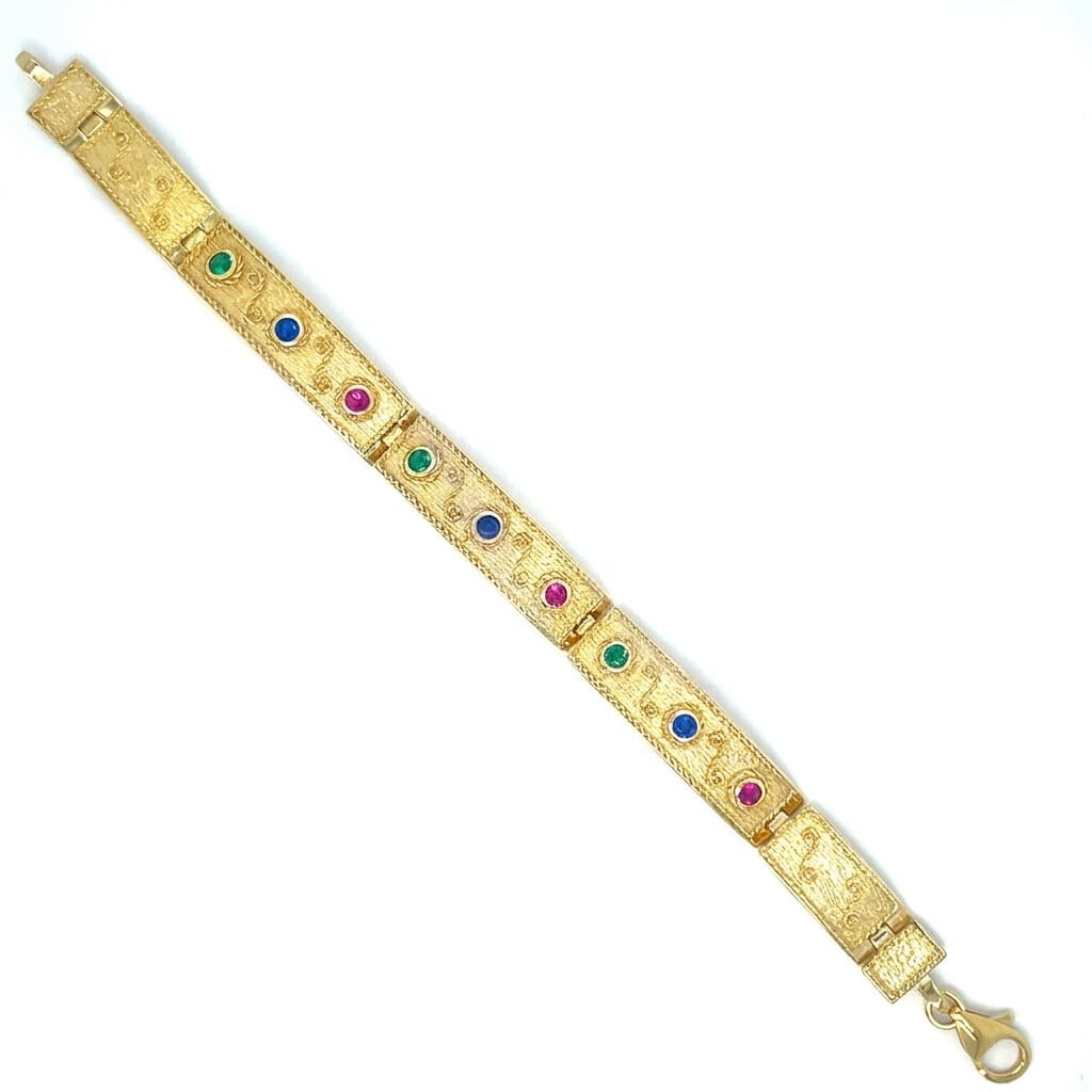 Luxury Greek jewelry bracelet 19 cm sterling silver Byzantine design