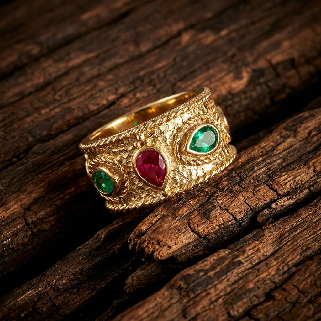Handmade Greek Byzantine Ring in Hallmarked 925 Sterling Silver