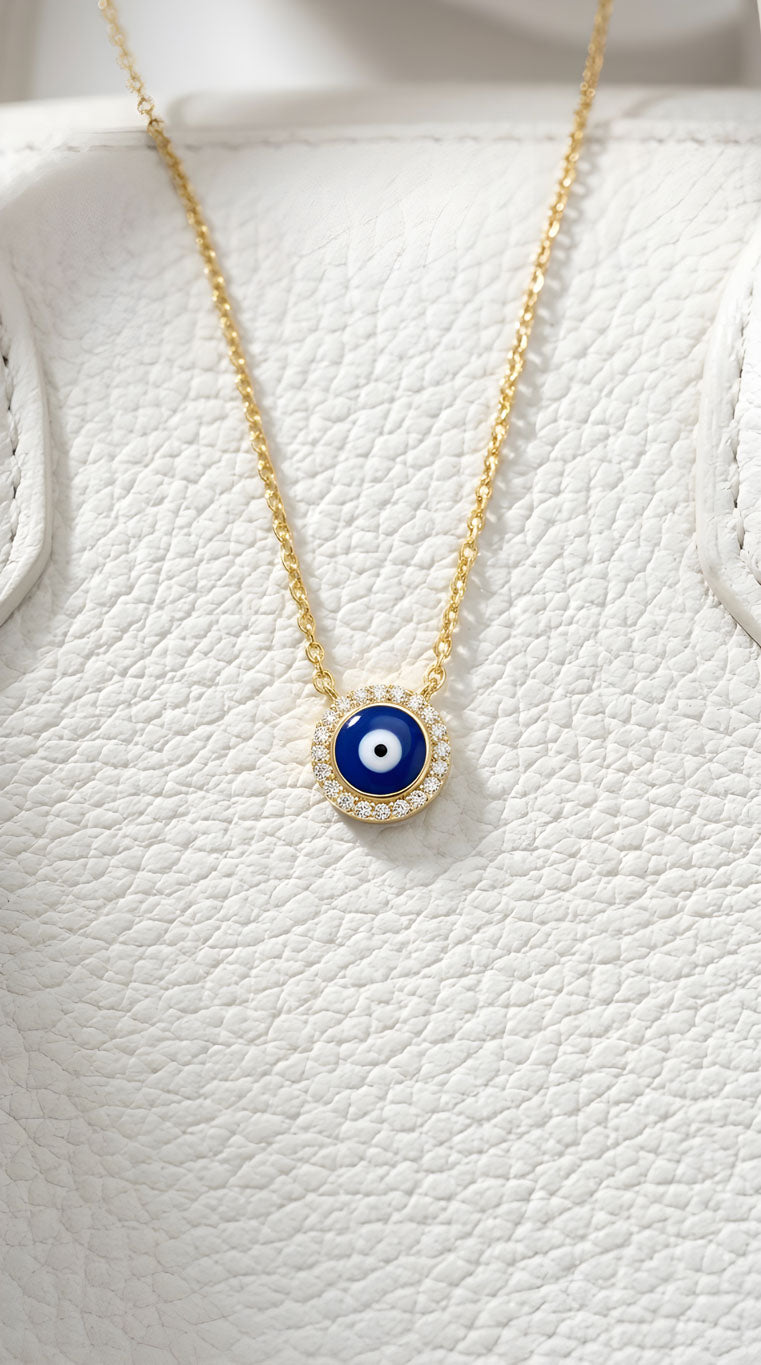 Evil Eye Fine Silver Necklace - Sterling Silver 925