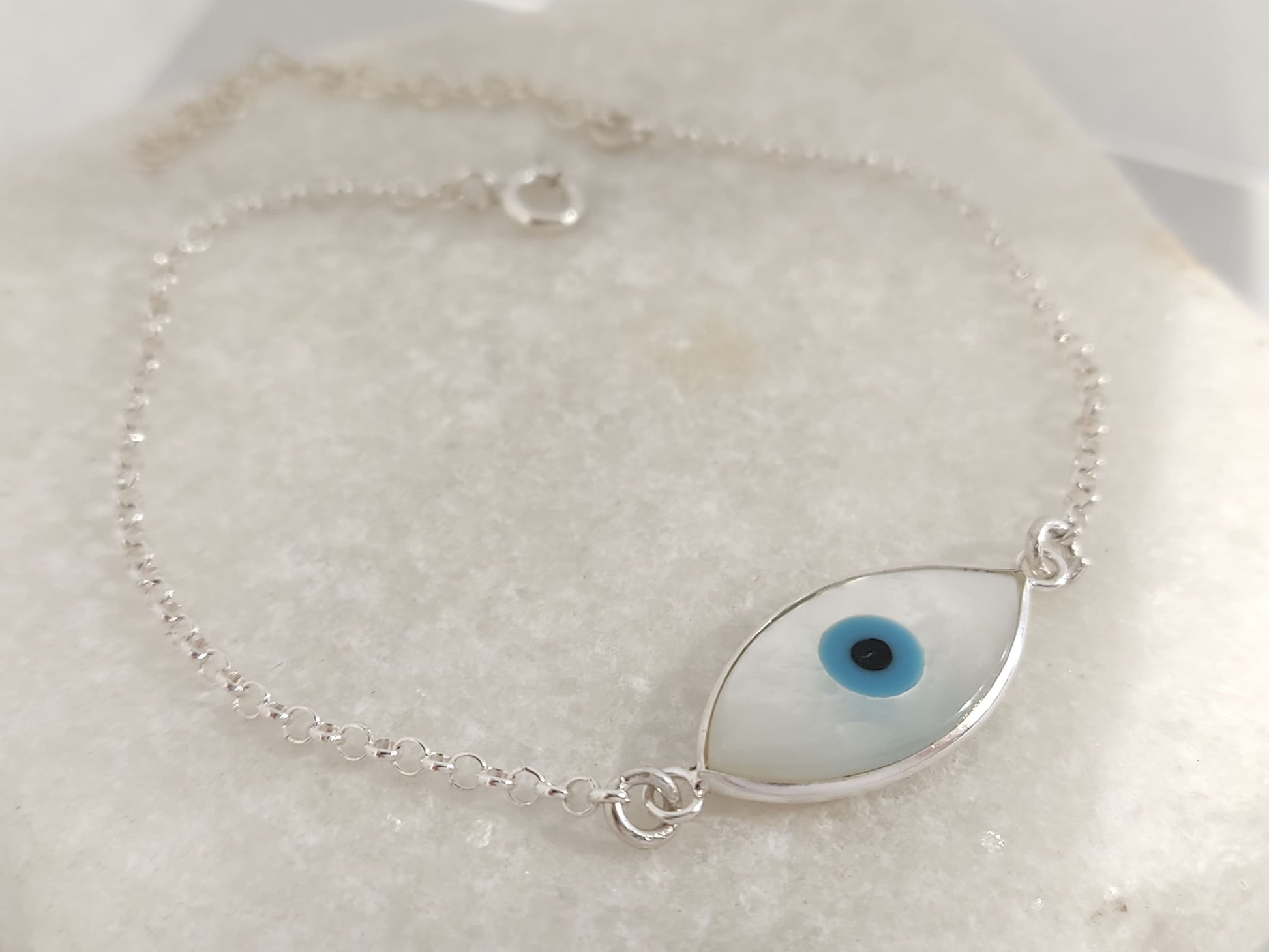 Adjustable sterling silver bracelet 17 to 21 cm