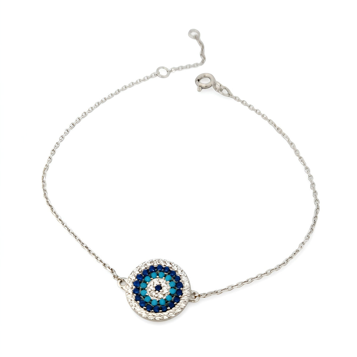 Sterling Silver 925 Evil Eye bracelet with cubic zirconia