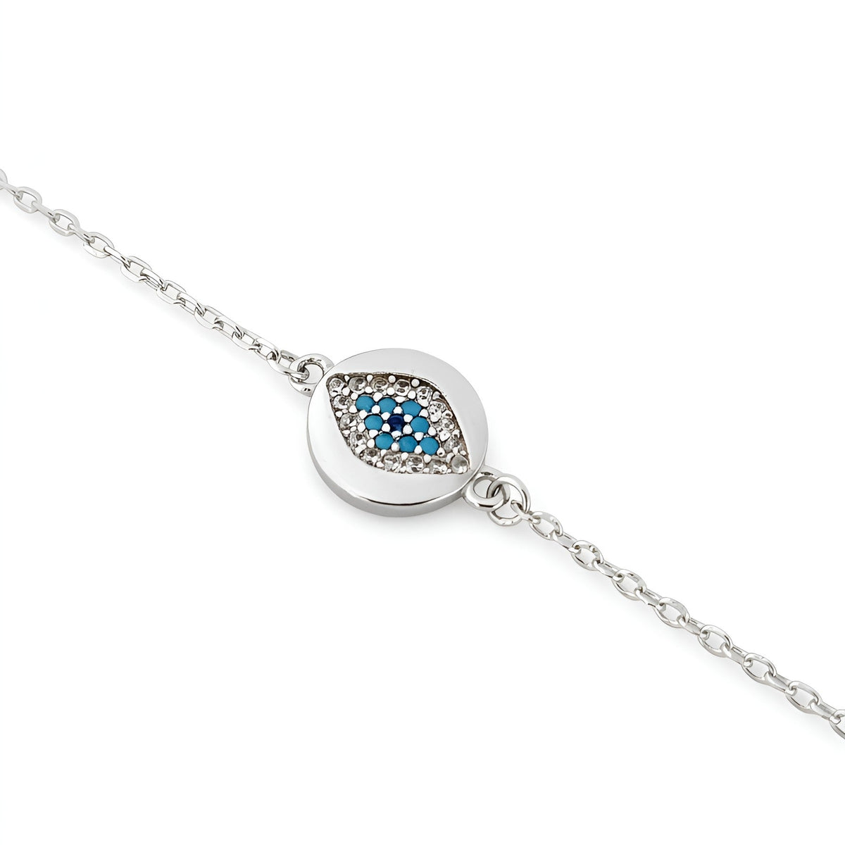 925 sterling silver Evil Eye bracelet with CZ detail