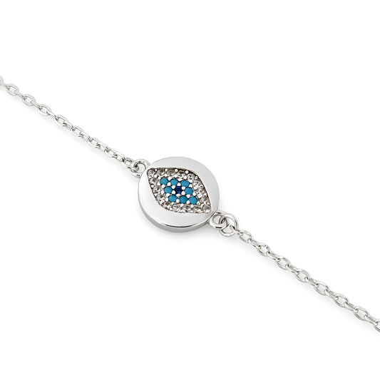 925 sterling silver Evil Eye bracelet with CZ detail