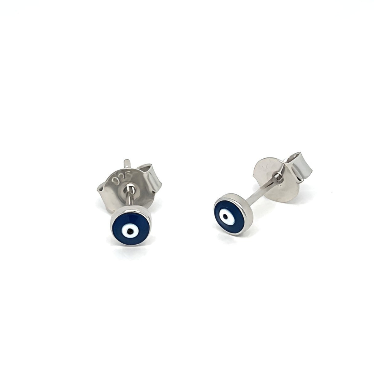 Sterling silver 925 evil eye small stud earrings