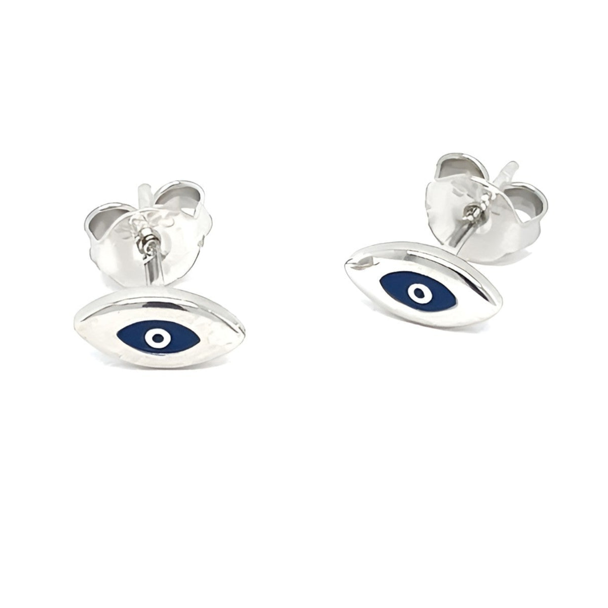 Sterling silver 925 small evil eye stud earrings