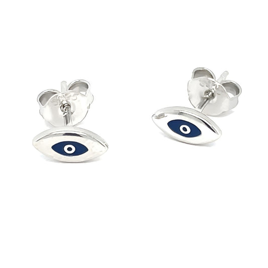 Sterling silver 925 small evil eye stud earrings