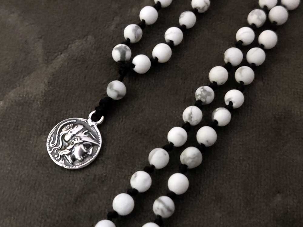 Elegant Handmade Necklace Featuring Goddess Athena Pendant from Greece