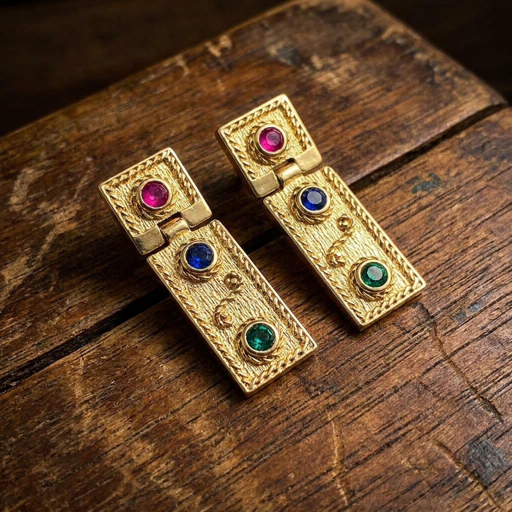 Hallmarked 925 sterling silver earrings made in Greece with butterfly closure