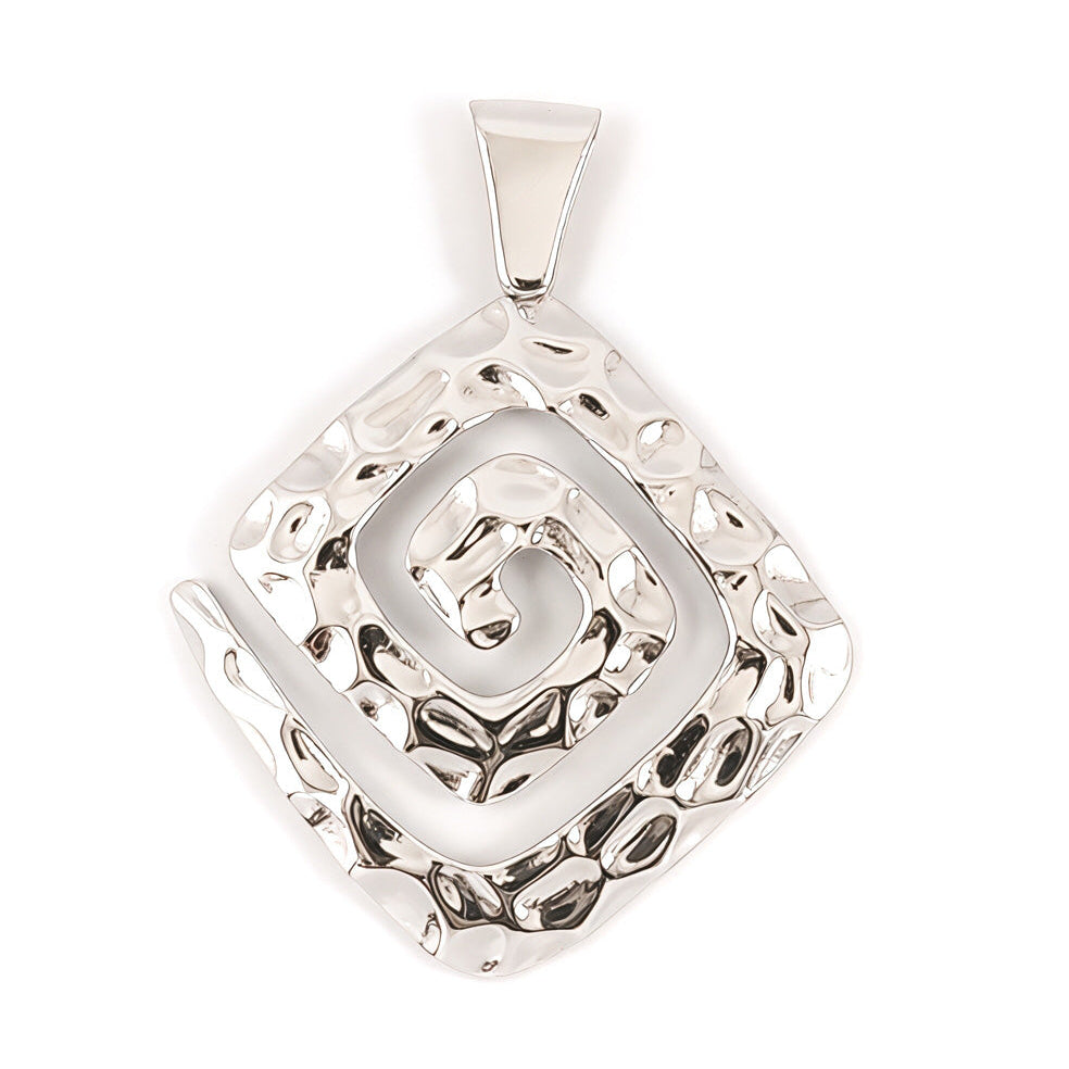 Square sterling silver pendant 33 x 33 mm front view