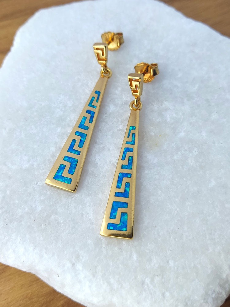 Hallmarked 925 silver Greek earrings made in Greece