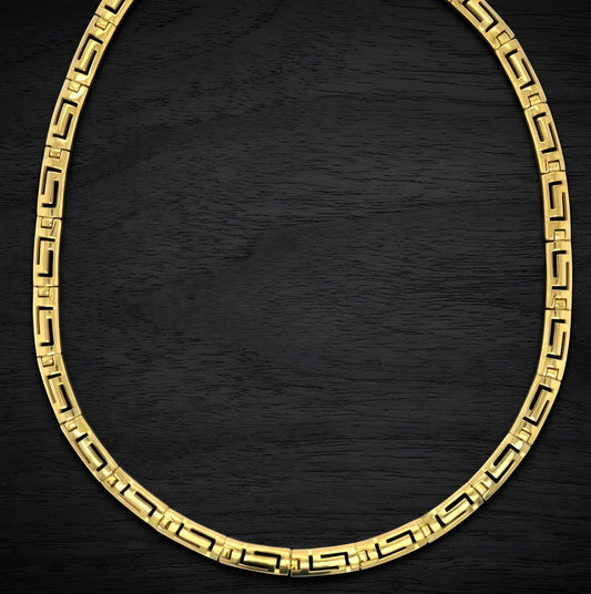 Sterling Silver 925 gold plated Greek Key Meander necklace made in Greece