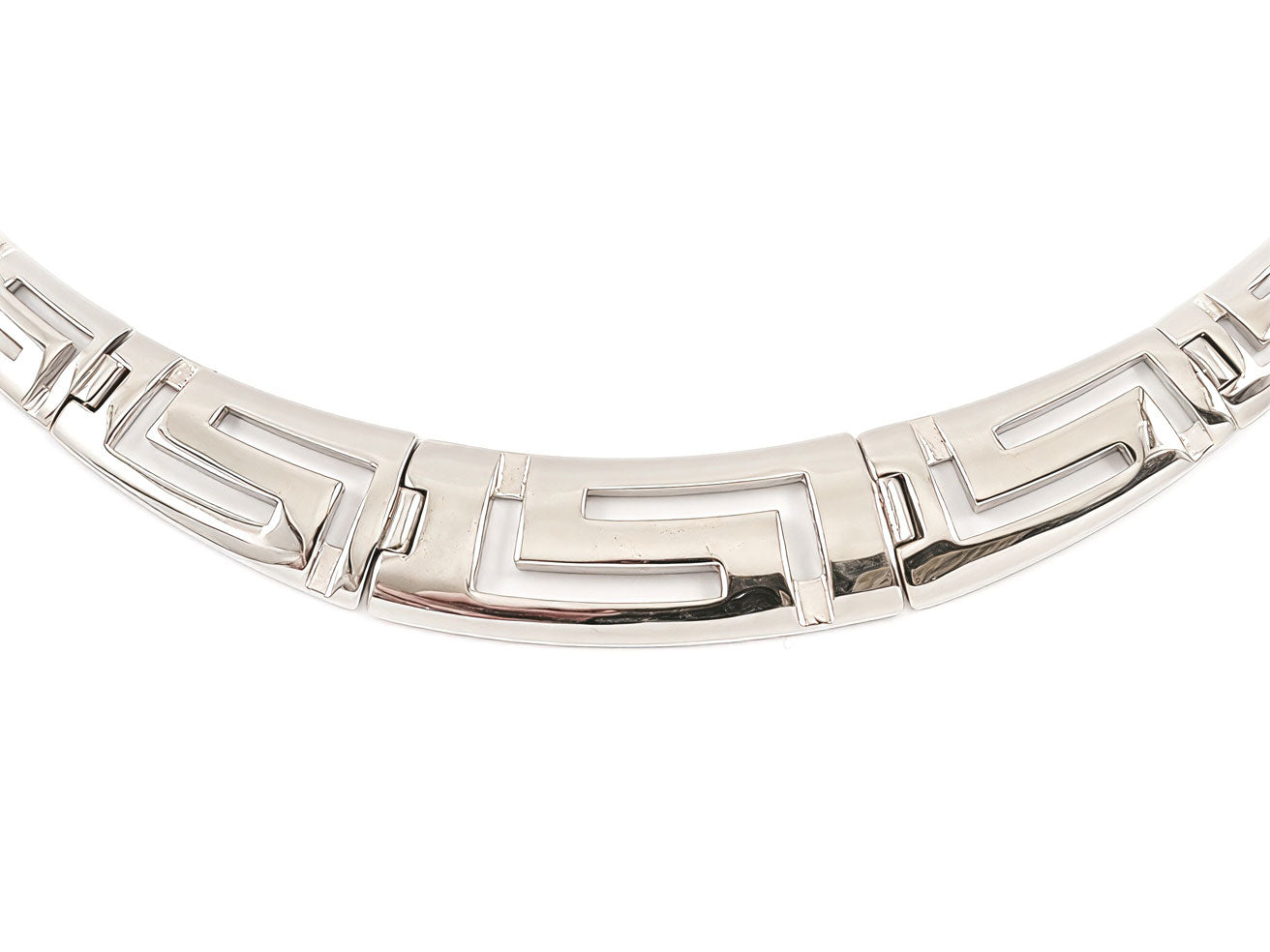 Sterling Silver 925 Greek Key Meander Gradual Necklace – Adjustable 45–50 cm