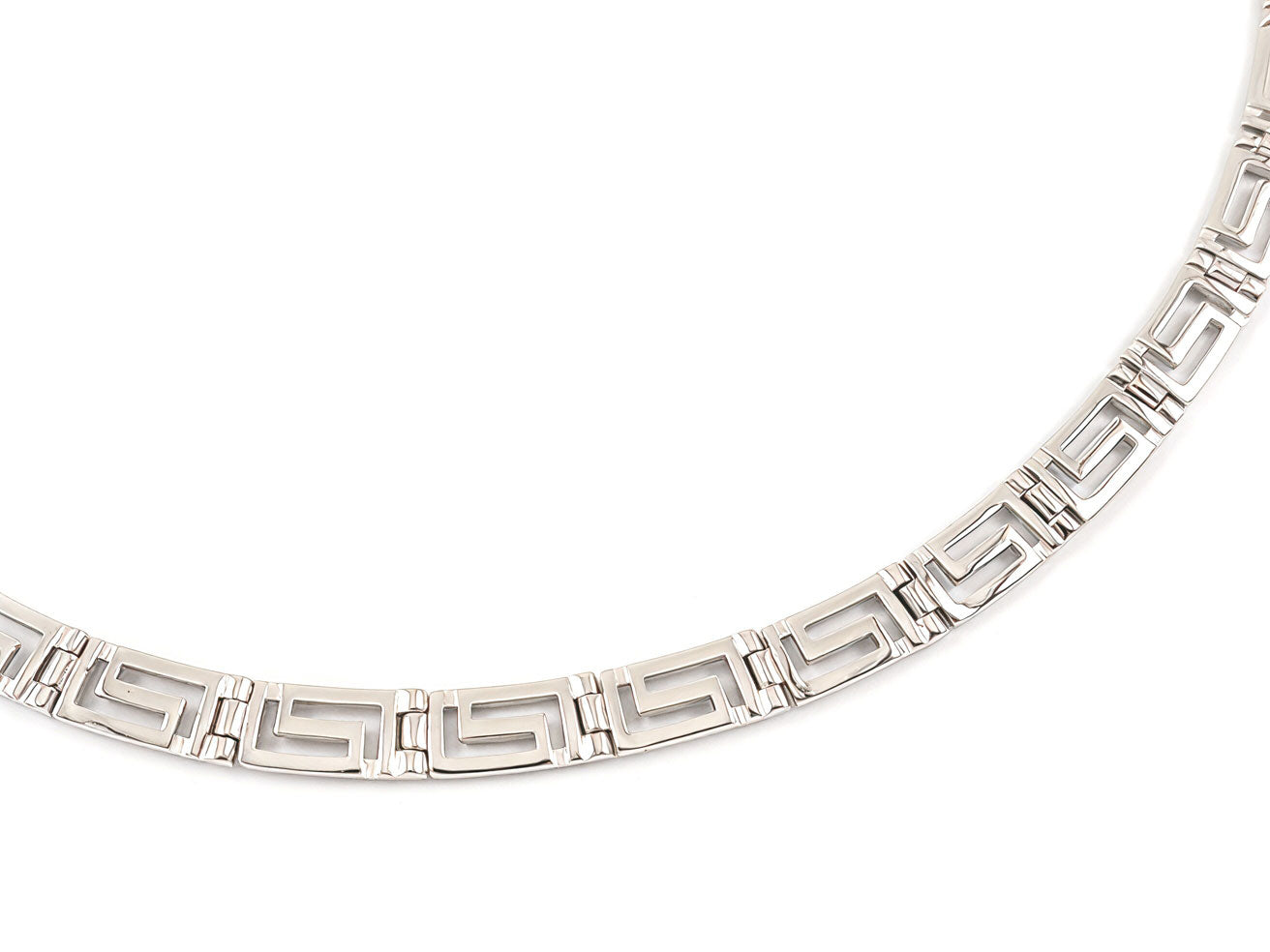 6 mm wide sterling silver Greek key chain