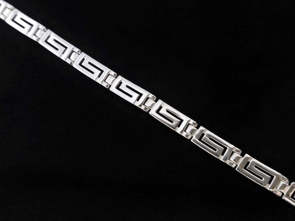 “Sterling silver Greek Key bracelet 5mm width”