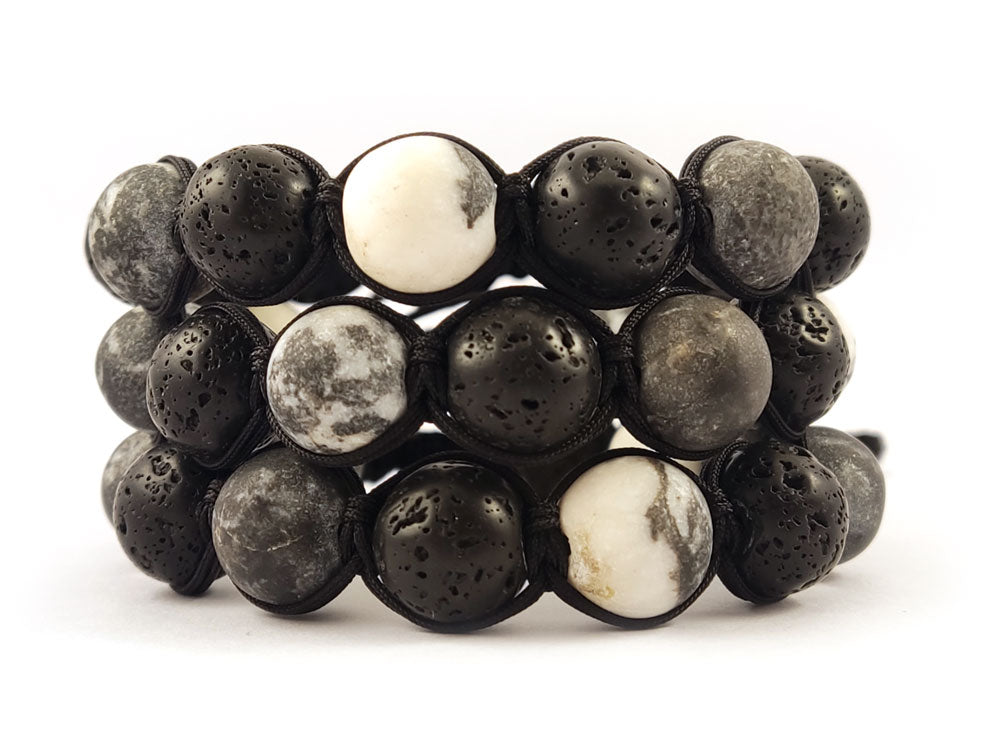 Handmade Greek natural stone bracelet 17-22 cm adjustable fit