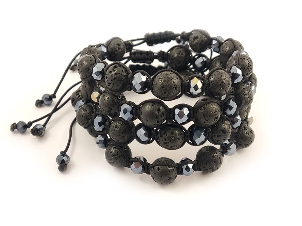 Adjustable Shamballa bracelet crafted in Greece