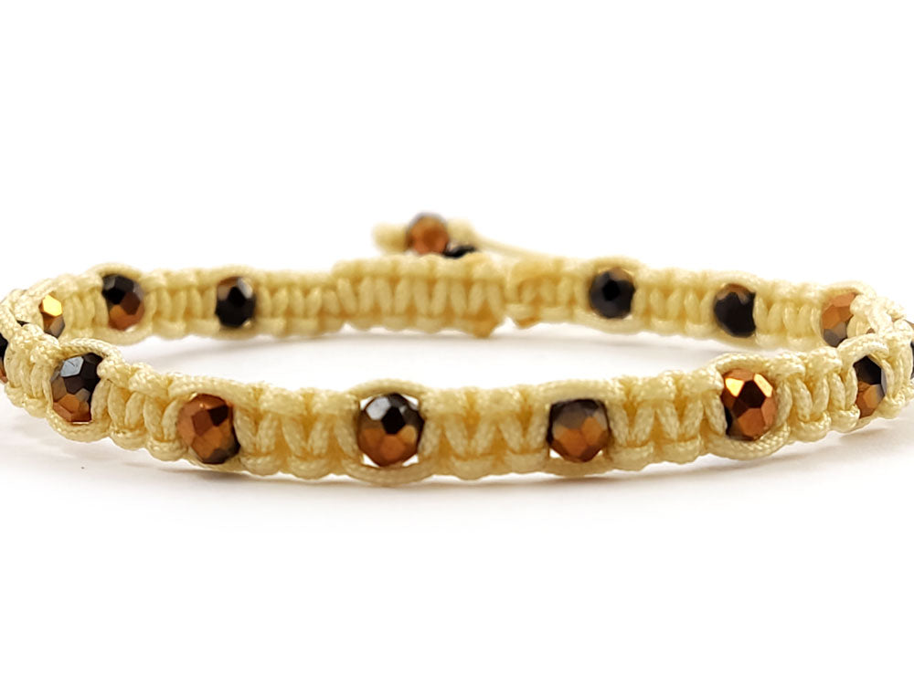 Adjustable Shamballa bracelet made in Greece with crystal stones