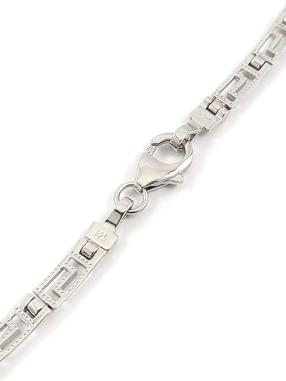 Sterling Silver 925 Greek Key Meander Gradual Necklace – Adjustable 45–50 cm