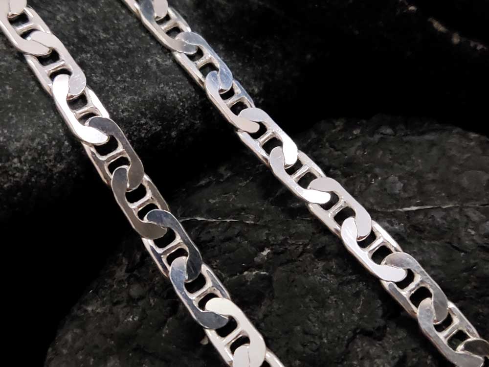 Sterling Silver 925 Theta Greek Chain Necklace Bracelet 5mm