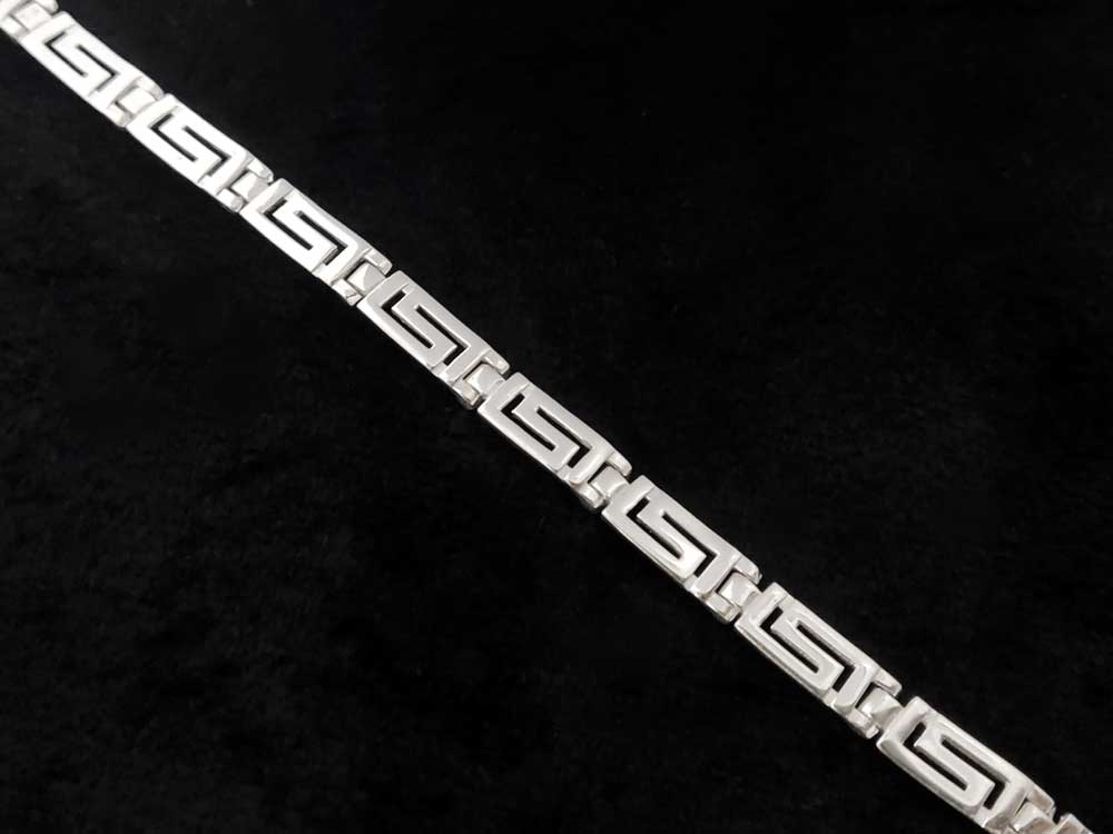 “925 hallmarked Greek meander design bracelet”