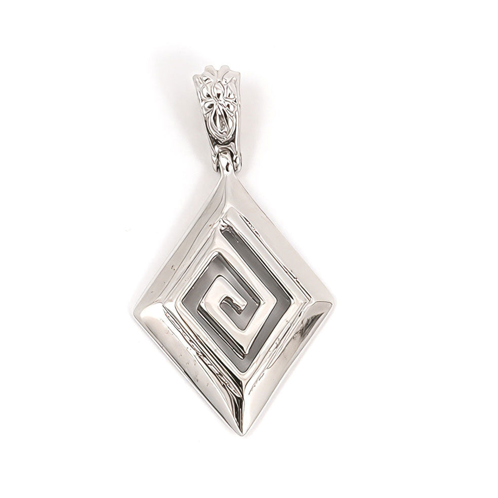 Handmade Greek key pendant in solid 925 silver