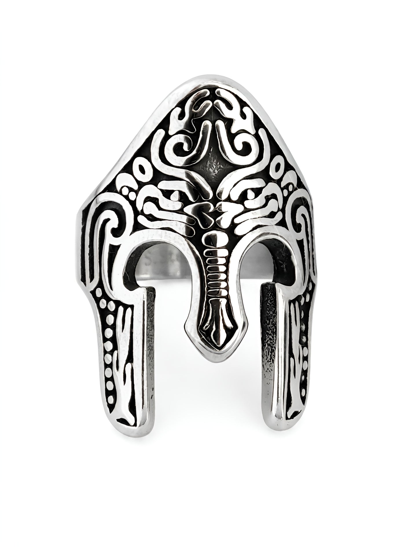Ancient Greek Spartan helmet stainless steel ring